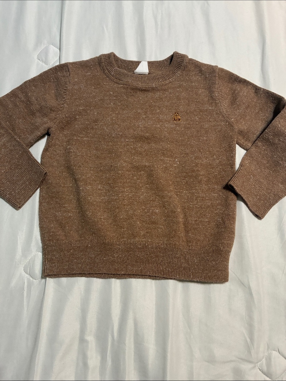 Kids Brown Crewneck Sweater - Soft Knit Top
